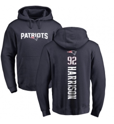 NFL Nike New England Patriots #92 James Harrison Navy Blue Backer Pullover Hoodie