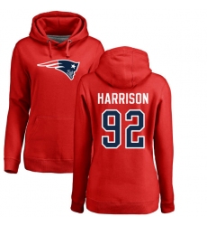 NFL Women's Nike New England Patriots #92 James Harrison Red Name & Number Logo Pullover Hoodie