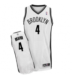 Men's Adidas Brooklyn Nets #4 Jahlil Okafor Authentic White Home NBA Jersey