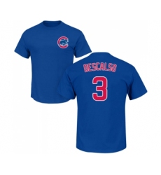 Baseball Chicago Cubs #3 Daniel Descalso Royal Blue Name & Number T-Shirt
