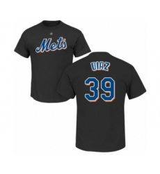 Baseball New York Mets #39 Edwin Diaz Black Name & Number T-Shirt