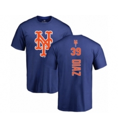 Baseball New York Mets #39 Edwin Diaz Royal Blue Backer T-Shirt