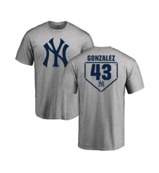 Baseball New York Yankees #43 Gio Gonzalez Gray RBI T-Shirt
