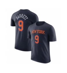 Men's New Yok Knicks #9 RJ Barrett Navy 2022-23 Statement Edition Name & Number T-Shirt