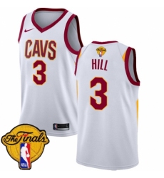 Youth Nike Cleveland Cavaliers #3 George Hill Authentic White 2018 NBA Finals Bound NBA Jersey - Association Edition