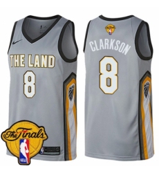 Men's Nike Cleveland Cavaliers #8 Jordan Clarkson Swingman Gray 2018 NBA Finals Bound NBA Jersey - City Edition