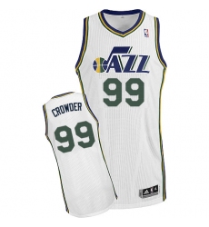 Men's Adidas Utah Jazz #99 Jae Crowder Authentic White Home NBA Jersey