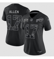 Women's Buffalo Bills #17 Josh Allen Black 2026 F.U.S.E. Salute to Service Limited Stitched Football Jersey(Run Small)