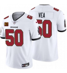 Men's Tampa Bay Buccaneers #50 Vita Vea White 2026 With 4-Star C Vapor Limited Football Stitched Jersey