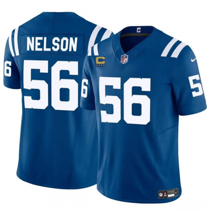 Men's Indianapolis Colts #56 Quenton Nelson Blue 2025 F.U.S.E. With 4-Star C Vapor Limited Football Stitched Jersey