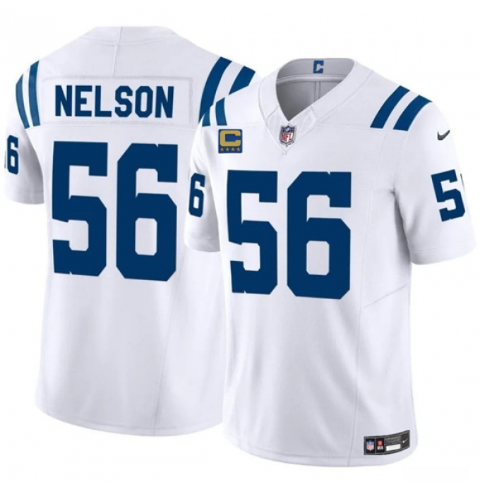 Men's Indianapolis Colts #56 Quenton Nelson White 2025 F.U.S.E. With 4-Star C Vapor Limited Football Stitched Jersey