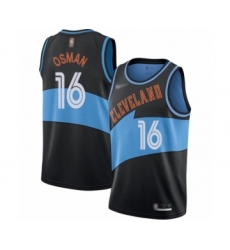 Men's Cleveland Cavaliers #16 Cedi Osman Authentic Black Hardwood Classics Finished Basketball Jersey