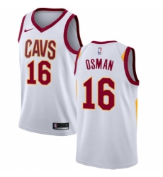 Men's Nike Cleveland Cavaliers #16 Cedi Osman Authentic White NBA Jersey - Association Edition