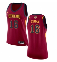 Women's Nike Cleveland Cavaliers #16 Cedi Osman Authentic Maroon 2018 NBA Finals Bound NBA Jersey - Icon Edition