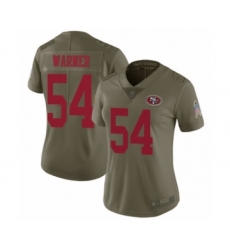Women's San Francisco 49ers #54 Fred Warner Limited Olive 2017 Salute to Service Football Jersey