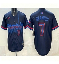 Men's Toronto Blue Jays #7 Kazuma Okamoto Black City Jersey
