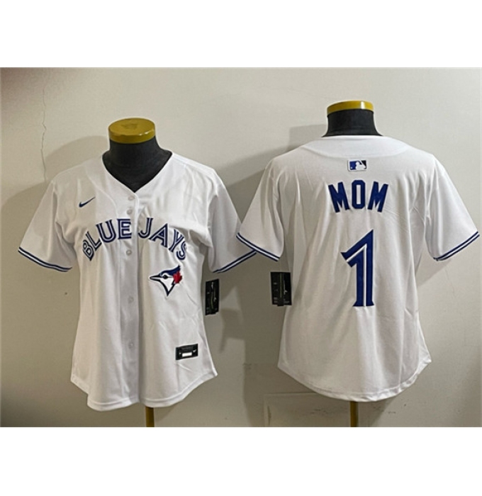 Youth Toronto Blue Jays #1 Mom White Limited Stitched Baseball Jersey