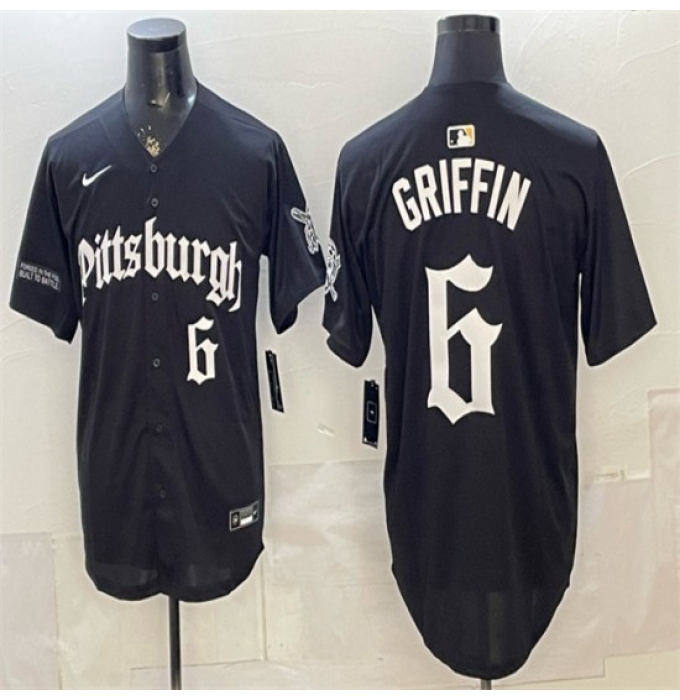 Men's Pittsburgh Pirates #6 Konnor Griffin Black 'Gothic Steel City Edition' Vapor Limited Stitched Baseball Jersey