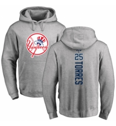 MLB Nike New York Yankees #25 Gleyber Torres Ash Backer Pullover Hoodie