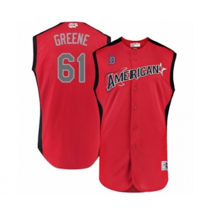 Youth Detroit Tigers #61 Shane Greene Authentic Red American League 2019 Baseball All-Star Jersey