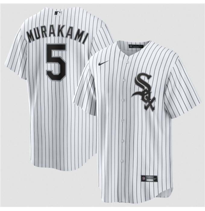 Men's Chicago White Sox #5 Munetaka Murakami White Cool Base Stitched Baseball Jersey