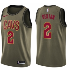 Youth Nike Cleveland Cavaliers #2 Collin Sexton Swingman Green Salute to Service NBA Jersey