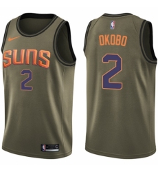 Men's Nike Phoenix Suns #2 Elie Okobo Swingman Green Salute to Service NBA Jersey