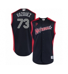 Men's Pittsburgh Pirates #73 Felipe Vazquez Authentic Navy Blue National League 2019 Baseball All-Star Jersey