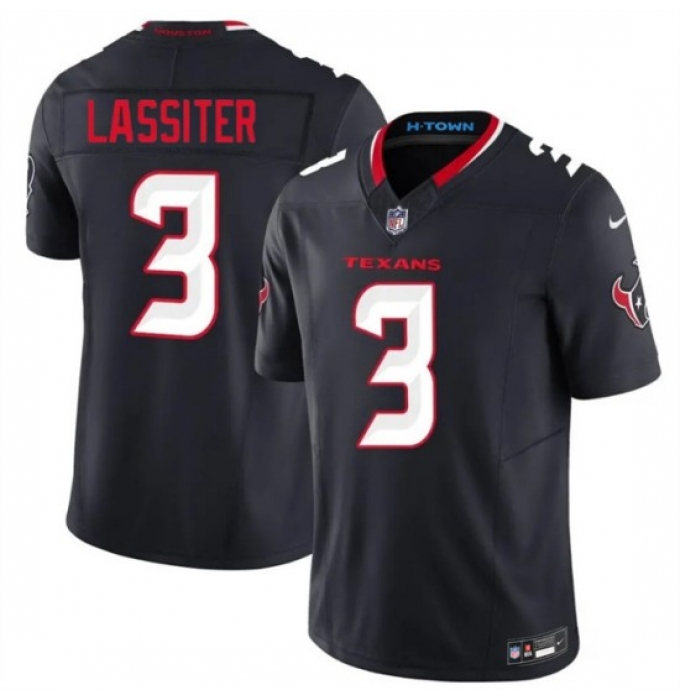 Men's Houston Texans #3 Kamari Lassiter Navy 2026 F.U.S.E. Vapor Limited Stitched Football Jersey