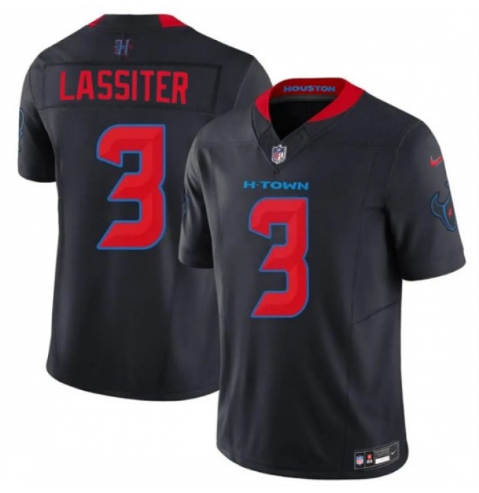 Men's Houston Texans #3 Kamari Lassiter Navy 2nd Alternate 2026 F.U.S.E. Vapor Limited Stitched Football Jersey