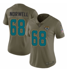 Women's Nike Jacksonville Jaguars #68 Andrew Norwell Limited Olive 2017 Salute to Service NFL Jersey