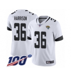 Men's Jacksonville Jaguars #36 Ronnie Harrison White Vapor Untouchable Limited Player 100th Season Football Jersey