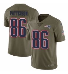 Youth Nike New England Patriots #86 Cordarrelle Patterson Limited Olive 2017 Salute to Service NFL Jersey