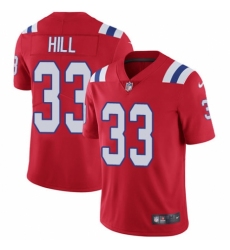 Men's Nike New England Patriots #33 Jeremy Hill Red Alternate Vapor Untouchable Limited Player NFL Jersey