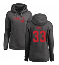 NFL Women's Nike New England Patriots #33 Jeremy Hill Ash One Color Pullover Hoodie