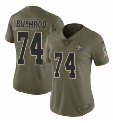 Women's Nike New Orleans Saints #74 Jermon Bushrod Limited Olive 2017 Salute to Service NFL Jersey