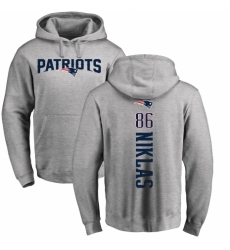 NFL Nike New England Patriots #86 Troy Niklas Ash Backer Pullover Hoodie