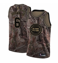 Youth Nike Detroit Pistons #6 Bruce Brown Jr. Swingman Camo Realtree Collection NBA Jersey
