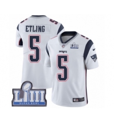 Youth Nike New England Patriots #5 Danny Etling White Vapor Untouchable Limited Player Super Bowl LIII Bound NFL Jersey