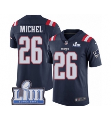 Men's Nike New England Patriots #26 Sony Michel Limited Navy Blue Rush Vapor Untouchable Super Bowl LIII Bound NFL Jersey