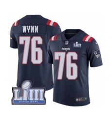 Men's Nike New England Patriots #76 Isaiah Wynn Limited Navy Blue Rush Vapor Untouchable Super Bowl LIII Bound NFL Jersey