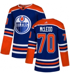 Men's Adidas Edmonton Oilers #70 Ryan McLeod Premier Royal Blue Alternate NHL Jersey