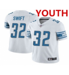 Youth Detroit Lions #32 DAndre Swift White Vapor Untouchable Limited Stitched NFL Jersey