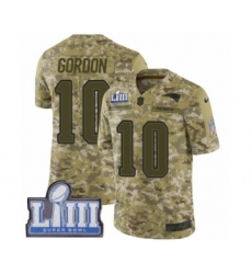 Men's Nike New England Patriots #10 Josh Gordon Limited Camo 2018 Salute to Service Super Bowl LIII Bound NFL Jersey