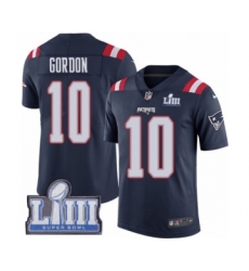 Men's Nike New England Patriots #10 Josh Gordon Limited Navy Blue Rush Vapor Untouchable Super Bowl LIII Bound NFL Jersey