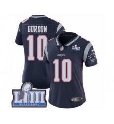Women's Nike New England Patriots #10 Josh Gordon Navy Blue Team Color Vapor Untouchable Limited Player Super Bowl LIII Bound NFL Jersey