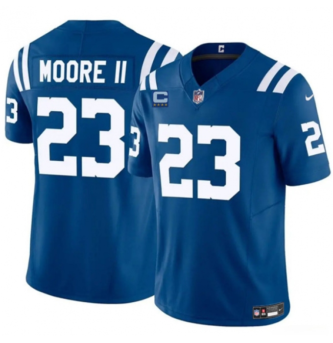 Men's Indianapolis Colts #23 Kenny Moore II Blue 2025 F.U.S.E. With 4-Star C Vapor Limited Football Stitched Jersey