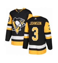 Men's Pittsburgh Penguins #3 Jack Johnson Authentic Black Home Hockey Jersey