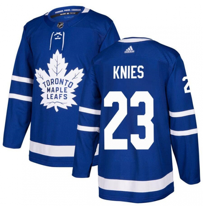 Men's Toronto Maple Leafs #23 Matthew Knies Blue Stitched Jersey