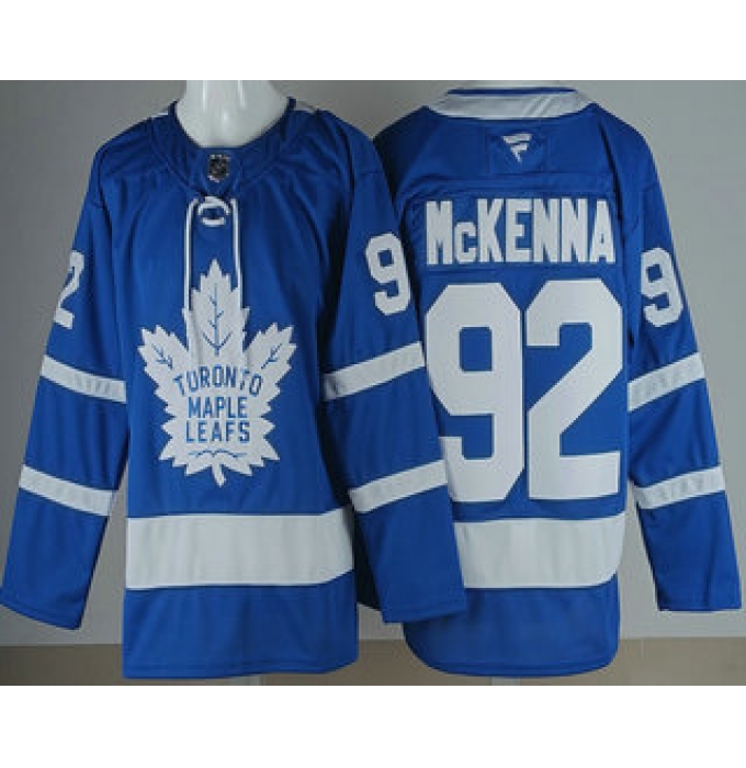 Men's Toronto Maple Leafs #92 Gavin McKenna Blue Authentitc Jersey